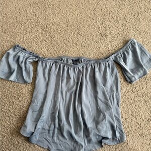 American Eagle Blue Off-Shoulder Top